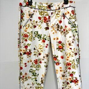 Disney Designer Collection Alice Wonderland Floral Capri Pants 10 Contemporary